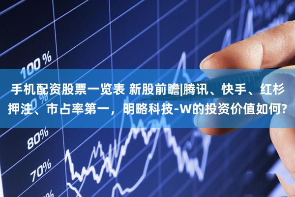 手机配资股票一览表 新股前瞻|腾讯、快手、红杉押注、市占率第一，明略科技-W的投资价值如何?
